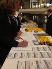 Registrierung beim Fachjournalisten-Kongress des DFJV im Hotel Estrel Berlin.