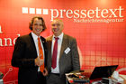 Die Themen Management und Leadership standen im Mittelpunkt des Kommunikationskongresses 2011, der am 15. und 16. September in Berlin stattfand. Im Bild: pressetext-Marketingchef Wilfried Seywald mit Martin Bredl von Take-of PR. 