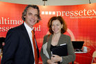 Die Themen Management und Leadership standen im Mittelpunkt des Kommunikationskongresses 2011, der am 15. und 16. September in Berlin stattfand. pressetext-Marketingchef Wilfried Seywald und Gerlinde Wiesner von Milestones in Communication.