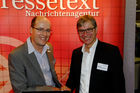 Die Themen Management und Leadership standen im Mittelpunkt des Kommunikationskongresses 2011, der am 15. und 16. September in Berlin stattfand. Dietmar Wilke (pressetext) und Michael Kalthoff-Mahnke (DPRG). 