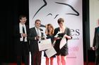 215_The Grand Prix Winners 2011: Laurent Poirieux, Perrine Fessy (both McCann Paris), Lucile Bluzat (INPES) with Festival Director Alexander V. Kammel and Dr. Conrad Heberling - Cannes Corporate Media And TV Awards 13.10.2011