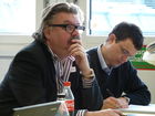 Im Februar 2012 tourten die Social Media Profis Wilfried Seywald, Michael Ehlers und Alex Wunschel mit der Nachrichtenagentur pressetext durch Österreich und die Schweiz, um Kommunikationsverantwortliche in Unternehmen und Institutionen bei Facebook, Twitter & Co. auf den aktuellsten Stand zu bringen. Im Bild: Peter Schwegler von PR-Schwegler und Emanuel Schäpper beim Social Media Praxis Workshop von pressetext am 29. Februar 2012 in Zürich.