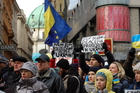Euromaidan: Ukrainer in Wien zeigen sich solidarisch mit den Demonstranten in Kiew