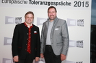 Europäische Toleranzgespräche 2015: Empfang für die Denker und Philosophen am 21. Mai 2015 im Hotel Holiday Inn in Villach mit Fresachs Bürgermeister Gerhard Altziebler.