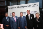Europäische Toleranzgespräche 2015: Empfang für die Denker und Philosophen am 21. Mai 2015 im Hotel Holiday Inn in Villach mit Landeshauptmann Peter Kaiser, Bürgermeister Günther Albel, Bundespräsident Heinz Fischer, Superintendent Manfred Sauer und Helli Thelesklaf.