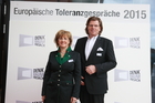 Europäische Toleranzgespräche 2015: Empfang für die Denker und Philosophen am 21. Mai 2015 im Hotel Holiday Inn in Villach. Im Bild: Mag. Beate Gfrerer und Dr. Gerwin Müller.