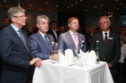Europäische Toleranzgespräche 2015: Empfang für die Denker und Philosophen am 21. Mai 2015 im Hotel Holiday Inn in Villach mit Landeshauptmann Peter Kaiser, Bundespräsident Heinz Fischer, Villachs Bürgermeister Günther Albel, Landtagspräsident Reinhart Rohr. 