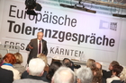 Freitag nachmittag (22.5.2015) wurden die Europäischen Toleranzgespräche in zwei Panels fortgesetzt, die den Auswirkungen von außereuropäischen Konflikten, Kriegen und Klimawandel auf Europa gewidmet waren. Im Bild: Evang. Bischof Michael Bünker.