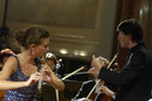 Konzert im Festsaal der Industriellenvereinigung. Foto: mit Dirigent Pierre Hoppé, Solistin Birgit Ramsl und dem Ensemble der Philharmonia Wien.                               