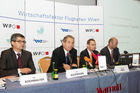 (c) fotodienst/Dan Carabas - Wien 22.06.07 - Pressekonferenz zum Thema Wirtschaftsfaktor Flughafen Wien - FOTO: v.li. Herr Kochwalter, Herr Kaufmann, Herr Fritz, Herr Streicher