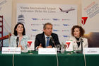 (C)fotodienst/Mag. Daniel Katzinger - Wien 22.05.2007
Pressekonferenz von Delta Air Lines 
Foto v.l.: Eleonore Gudmundsson (Österreich Werbung), Mag. Herbert Kaufmann (Vorstandsprecher der Flughafen Wien AG), Gail Grimmett (Delta Air Lines)
