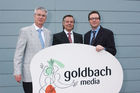 Bilanzmedienkonferenz Goldbach Media AG. Bild: Klaus Kappeler, Chief Executive Officer (CEO) der Goldbach Media AG; Peter A.C. Blum, Praesident des Verwaltungsrates der Goldbach Media AG; Mario Hrastnig, Chief Financial Officer (CFO) der Goldbach Media AG