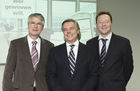 Bilanzmedienkonferenz Goldbach Media AG. Bild: Klaus Kappeler, Chief Executive Officer (CEO) der Goldbach Media AG; Peter A.C. Blum, Praesident des Verwaltungsrates der Goldbach Media AG; Mario Hrastnig, Chief Financial Officer (CFO) der Goldbach Media AG