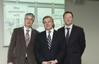 Bilanzmedienkonferenz Goldbach Media AG. Bild: Klaus Kappeler, Chief Executive Officer (CEO) der Goldbach Media AG; Peter A.C. Blum, Praesident des Verwaltungsrates der Goldbach Media AG; Mario Hrastnig, Chief Financial Officer (CFO) der Goldbach Media AG