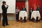 (C) fotodienst/ Marco Frauchiger - Bern 20.03.2006 – Präsentation der Resultate der vorgenommenen Studie und Roundtable-Gespräche im Berner Bellevue Palace. FOTO: v.l Ellinor von Kauffungen (Moderation), Prof. Dr. Heide Brücher (Leiterin Kompetenzzentrum E-Government Berner Fachhochschule), Prof. Dr. Iwan Rickenbacher (Kommunikationsberater), Dr. Kathy Riklin (Nationalrätin, CVP/ZH), Beat Husi (Präsident der Schweizerischen Staatsschreiberkonferenz).
