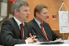 (c) Fotodienst / Daniel K. Gebhart - Quehenberger Logistik AG & Co KG: Jahres Pressekonferenz - Foto: Klaus Hrazdira (Vorstandsvorsitzender), Hermann Kï¿½ltringer (Stellvertretender Vorstand)