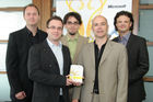 (C) Fotodienst/Anna Rauchenberger - Wien 13.06.2007 - Neue Microsoft Software Suite mit vier Anwendungen für alle Webdesign Anforderungen. FOTO v.l.: Peter Breuer (Wunderwerk GmbH),  Martin Zimmermann (Product Manager für den Bereich Microsoft Expression bei Microsoft Österreich), Maximilian Knor (Developer Evangelist, Microsoft Österreich), Harald Leitenmüller (Leiter des Bereichs Developer & Platform Group bei Microsoft Österreich), Bernhard Seikmann  (Wunderwerk GmbH).
