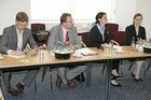 Pressekonferenz der Firma Helios, Vorstellung von Bauprojekten, Schloß Merseburg