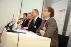 Bosch - Jahrespressekonferenz, Foto: vlnr: Hans Bangert, Bosch Rexroth GmbH, Ernest Fiedler, Robert Bosch AG, Karl Strobel, Robert Bosch AG, Robert Kordik, Robert Bosch AG
