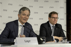 EVN AG: Ergebnispräsentation des Geschäftsjahres 2012/13. Foto vlnr. : Dipl.-Ing. Dr. Peter Layr, Sprecher des Vorstands und Mag. Stefan Szyszkowitz, MBA, Vorstandsmitglied