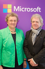 Sicheres Internet: Aktionstag in Wiener Schulen. Im Bild: Dr. Margaretha Gerstl (Direktorin Dr. Adolf Lorenz Schule) und Richard Felsleitner, Bezirksschulinspektor