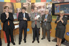 EUROPEAN YEAR OF VOLUNTEERING EYR LUXEMBOURG. Marie Josee Jacobs (R), Luxembourg Family and Integration minister during the Opening of EYV 2011 in Luxembourg. 16 february 2011. Photo/NICOLAS BOUVY