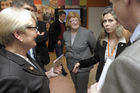 EUROPEAN YEAR OF VOLUNTEERING EYR LUXEMBOURG. Marie Josee Jacobs (L), Luxembourg Family and Integration minister, Krisztina Szabo (R) during the Opening of EYV 2011 in Luxembourg. 16 february 2011. Photo/NICOLAS BOUVY