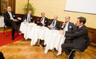  (c) fotodienst/Anna Rauchenberger - Wien, am 08.11.2011 –  Beim von CMS-rrh veranstalteten Event 'Fokus China – was Sie über das Business in China unbedingt wissen sollten' beleuchteten Rechtsexperten aus Shanghai und Wien die rechtlichen und steuerlichen Rahmenbedingungen für den Expansionskurs nach China. FOTO v.l. Mag. Thomas Obendrauf, CFO AT&S, Dr. Peter Weigand, Vorstand, TTTech Computertechnik AG, Mag. Joseph Eberle, Bereichsleiter Corporate Customers RBI, Mag. Robert Kastil, Rosenbauer, AG, Dr. Peter Untersperger, CEO, Lenzing AG, Dr. Franz Schellhorn, stv. Chefredakteur und Ressortleiter Economist DIE PRESSE: