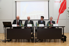 (c)fotodienst/ Sarah- Maria Kölbl- Wien am 12.12.12, im Bild v.l.n.r.: Johann Lorenz- Pressesprecher, Peter Zanoni- Geschäftsführer Concord Card Casino, Mag. Paul Hoffmann- Rechtsanwalt, Dr. Andreas Schuster- Rechtsanwalt