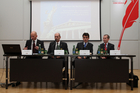 (c)fotodienst/ Sarah- Maria Kölbl- Wien am 12.12.12, im Bild v.l.n.r.: Johann Lorenz- Pressesprecher, Peter Zanoni- Geschäftsführer Concord Card Casino, Mag. Paul Hoffmann- Rechtsanwalt, Dr. Andreas Schuster- Rechtsanwalt