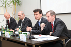 (c)fotodienst/ Sarah- Maria Kölbl- Wien am 12.12.12, im Bild v.l.n.r.: Johann Lorenz- Pressesprecher, Peter Zanoni- Geschäftsführer Concord Card Casino, Mag. Paul Hoffmann- Rechtsanwalt, Dr. Andreas Schuster- Rechtsanwalt