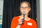 Fünf Unternehmen traten am 25. September 2019 im Wiener Modul zum Pitch im Rahmen der zweiten Travel Industry Start-up Night 2019 an. Im Bild: Travel Industry Club Projektleiterin Jannicka Göbel.