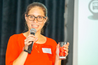 Fünf Unternehmen traten am 25. September 2019 im Wiener Modul zum Pitch im Rahmen der zweiten Travel Industry Start-up Night 2019 an. Im Bild: Travel Industry Club Projektleiterin Jannicka Göbel.