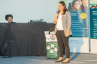 Fünf Unternehmen traten am 25. September 2019 im Wiener Modul zum Pitch im Rahmen der zweiten Travel Industry Start-up Night 2019 an. Im Bild: FashionTouri-Betreiberin Ronja Scherzinger.