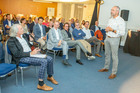 Fünf Unternehmen traten am 25. September 2019 im Wiener Modul zum Pitch im Rahmen der zweiten Travel Industry Start-up Night 2019 an. Im Bild playTracks-Geschäftsführer Armin W. Rainer.