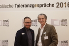 Zum Auftakt der Europäischen Toleranzgespräche 2016 lud der Kärntner Landeshauptmann Peter Kaiser die Teilnehmer zu einem Empfang ins Parkhotel Villach. Im Bild: Organisationsteam Wilfried Seywald und Sebastian Köberl.