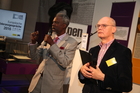 Stephen Bradberry (Community Organizer aus New Orleans) und Prof. Claus Reitan (Chefredakteur a.D.)