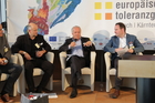 Das erste Tourismusforum im Rahmen der Europäischen Toleranzgespräche am 16. Mai 2018 im Hotel Holiday Inn Villach war der Suche nach dem Paradies in Europa und darüber hinaus gewidmet. Im Bild v.l.n.r. Georg Overs (Tourismus Region Villach), Harald Ertl (Slow Food Region), Manfred Kohl (Kohl & Partner), Michael Berndl (Romantik Hotels).