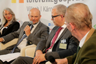 Das erste Tourismusforum im Rahmen der Europäischen Toleranzgespräche am 16. Mai 2018 im Hotel Holiday Inn Villach war der Suche nach dem Paradies in Europa und darüber hinaus gewidmet. Im Bild v.l.n.r. Kerstin Dohnal, Christian Kresse (Kärnten Werbung), Stefan Nungesser (FH Kärnten), Harald Hafner (Travel Industry Club Austria).