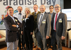Das erste Tourismusforum im Rahmen der Europäischen Toleranzgespräche am 16. Mai 2018 im Hotel Holiday Inn Villach war der Suche nach dem Paradies in Europa und darüber hinaus gewidmet. Im Bild v.l.n.r. Univ.Prof. Kurt R. Luger, Bruno Besser (Space Research Institute), Kerstin Dohnal, Harald Hafner (Travel Industry Club Austria), Christian Kresse (Kärnten Werbung), René Waclavicek (Liquifer Systems), Stefan Nungesser (FH Kärnten).