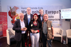Europäische Toleranzgespräche, Eröffnungstag am 6. Juni 2019 im Kärntner Bergdorf Fresach. Im Bild v.l.n.r. Kuratoriumspräsident Hannes Swoboda, Moderator Claus Reitan, England-Versteher Rüdiger Görner, die Autorin Sonia Boumad und der Autor Serafettin Yildiz.