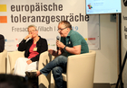 Der Wirtschatsforum der Europäischen Toleranzgespräche in Fresach befasste sich mit den Themen Ausverkauf von Grund und Boden die Folgen, Abwanderung und Digitalisierung als Chance für die Region. Im Bild Sozialwissenschafterin Brigitte Kratzwald, Blogger und Steuerberater Johann Neuner.