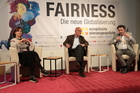 Die Macht der Sprache, die Kraft der Demokratie und das Thema Fairness & Gerechtigkeit in Bibel, Tora und Koran standen am Nachmittag des Europaforums auf dem Programm. Im Bild: Roger de Weck, Marion Wisinger, Alexander Peer.