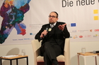 Die Macht der Sprache, die Kraft der Demokratie und das Thema Fairness & Gerechtigkeit in Bibel, Tora und Koran standen am Nachmittag des Europaforums auf dem Programm. Im Bild: Gemeinderabbiner Schlomo Hofmeister.