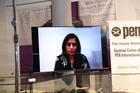 Lesung beim PEN-Forum der Europäischen Toleranzgespräche in Fresach. Im Bild: Indische Autorin in der Online-Zuschaltung.