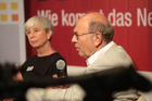 Das Europaforum der Europäischen Toleranzgespräche 2022 beschäftigte sich mit der Demokratieentwicklung, dem Nachbarschaftsverhältnis zu Russland und China sowie dem Stand des interreligiösen Dialogs. Im Bild: Sieglinde Rosenberger, Wolfgang Müller-Funk.