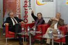 Beim Europaforum des Club Carinthia in der Oberbank Wien diskutierten berufene Experten über die Begrifflichkeit des Wachstums für die moderne Gesellschaft. V.l.n.r. Unternehmensberater Michael Paul, Theologin Barbara Rauchwarter, DRF-Präsident Hannes Swoboda.