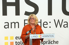 Das Programm der Europäischen Toleranzgespräche 2023 wurde am Dienstag 28. Februar im Spiegelsaal der Landesregierung in Klagenfurt vorgestellt. Im Bild: Villachs 2. Vizebürgermeisterin Gerda Sandriesser.