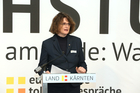 Das Programm der Europäischen Toleranzgespräche 2023 wurde am Dienstag 28. Februar im Spiegelsaal der Landesregierung in Klagenfurt vorgestellt. Im Bild: Gabriele Russwurm-Biró, Präsidentin des Kärntner SchriftstellerInnen Verbands.
