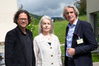 Europaforum der Toleranzgespräche am 25. Mai 2023. Im Bild: Eröffnungsrednerin Marlene Streeruwitz mit Roland Gruber und Wilfried Seywald.